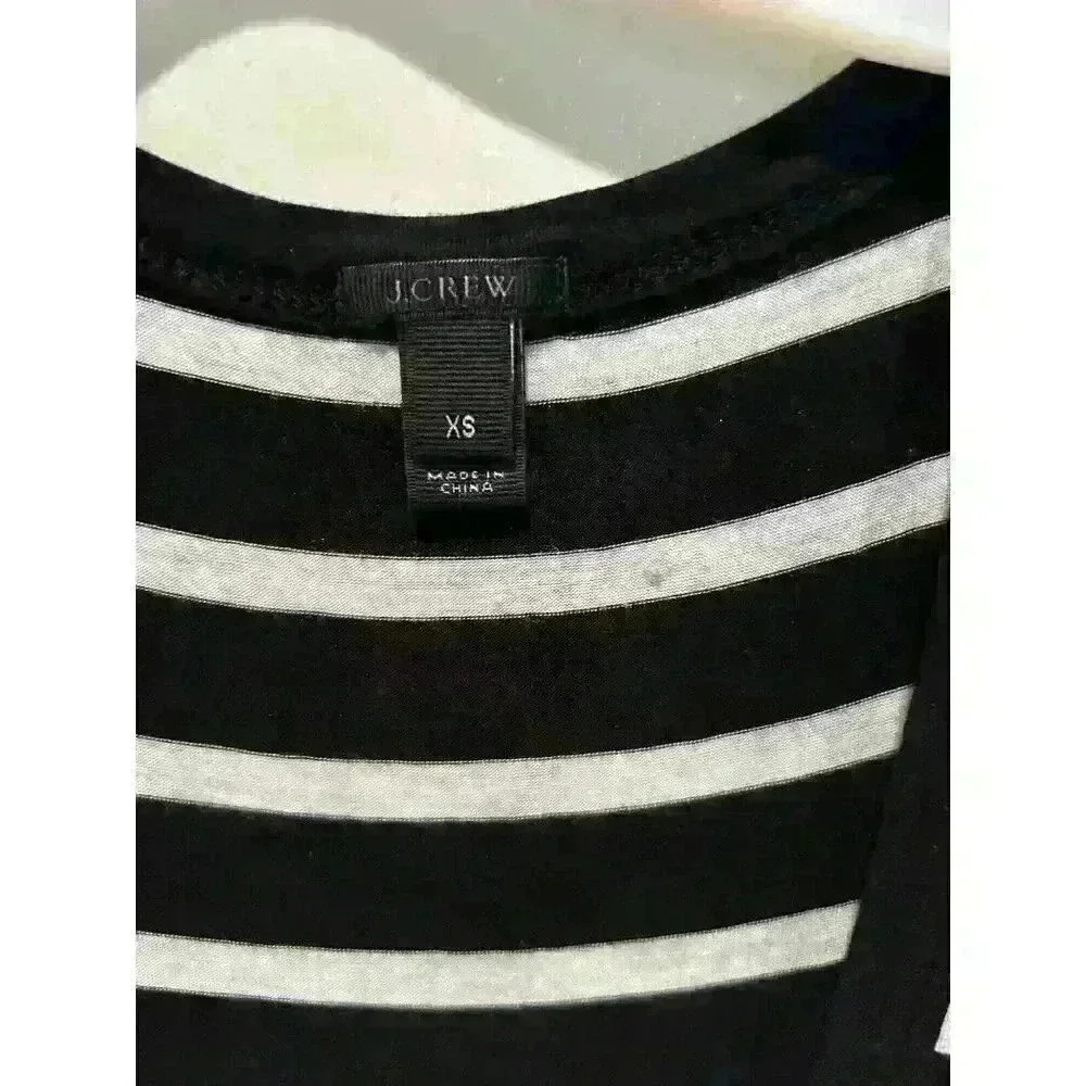 J crew Womens Size XS Black White striped maxi dress casual soft comfy Stretch - Picture 4 of 8